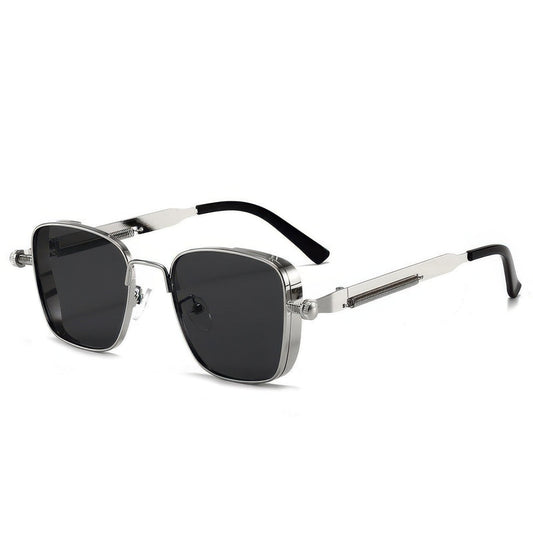 Retro Square Steampunk Metal Sunglasses