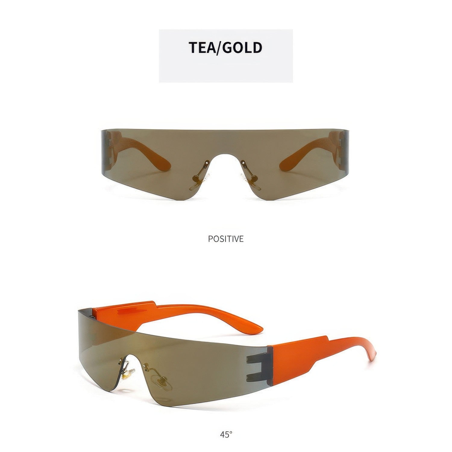 Fashion Rimless Monolithic Punk Sunglasses