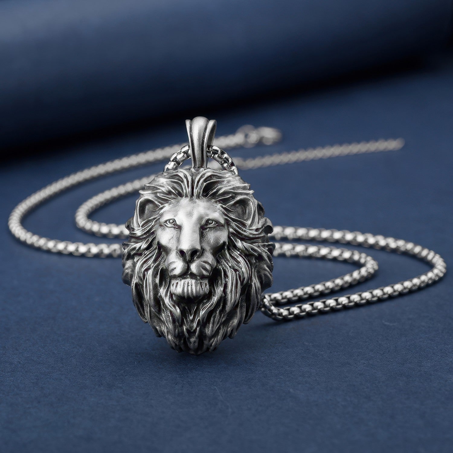 Hip Hop Punk Lion Head Pendant Necklace