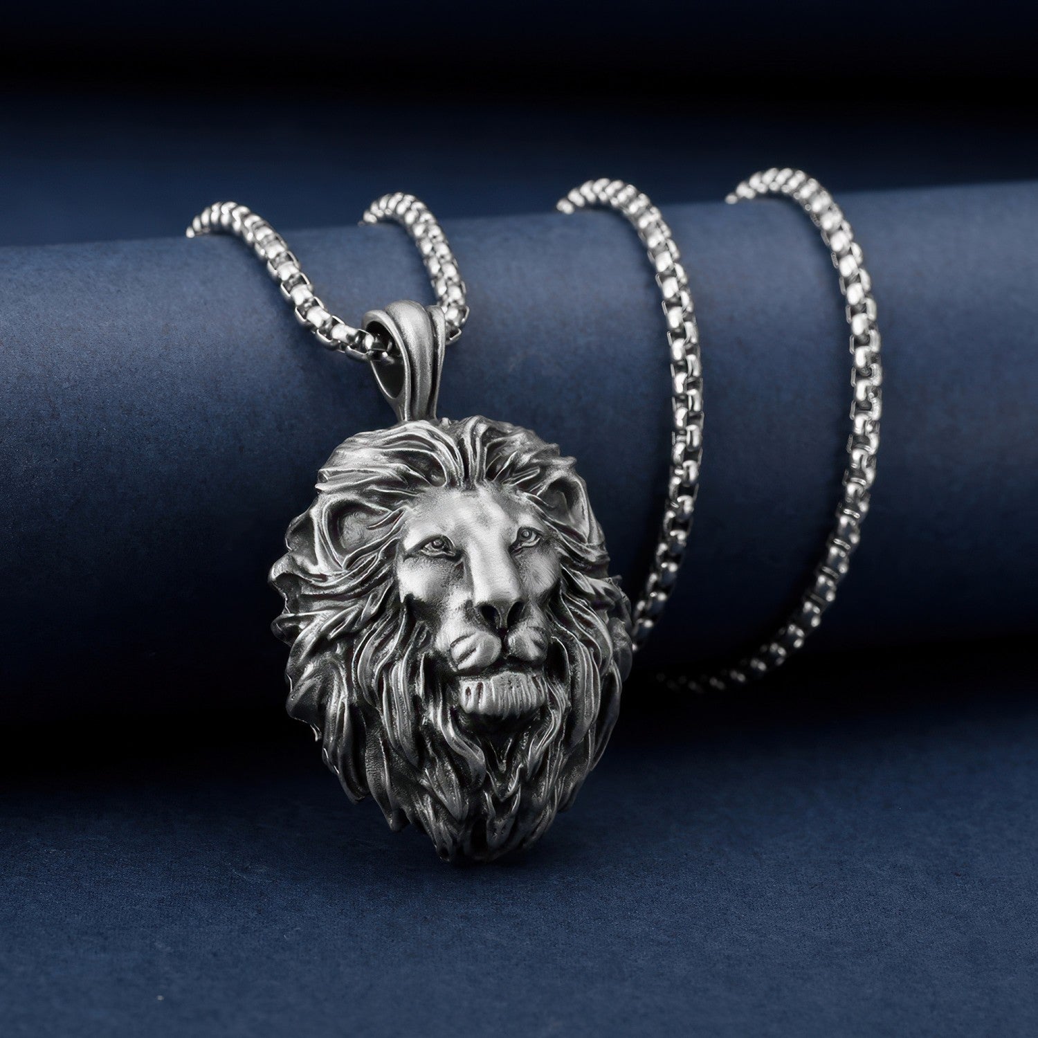 Hip Hop Punk Lion Head Pendant Necklace
