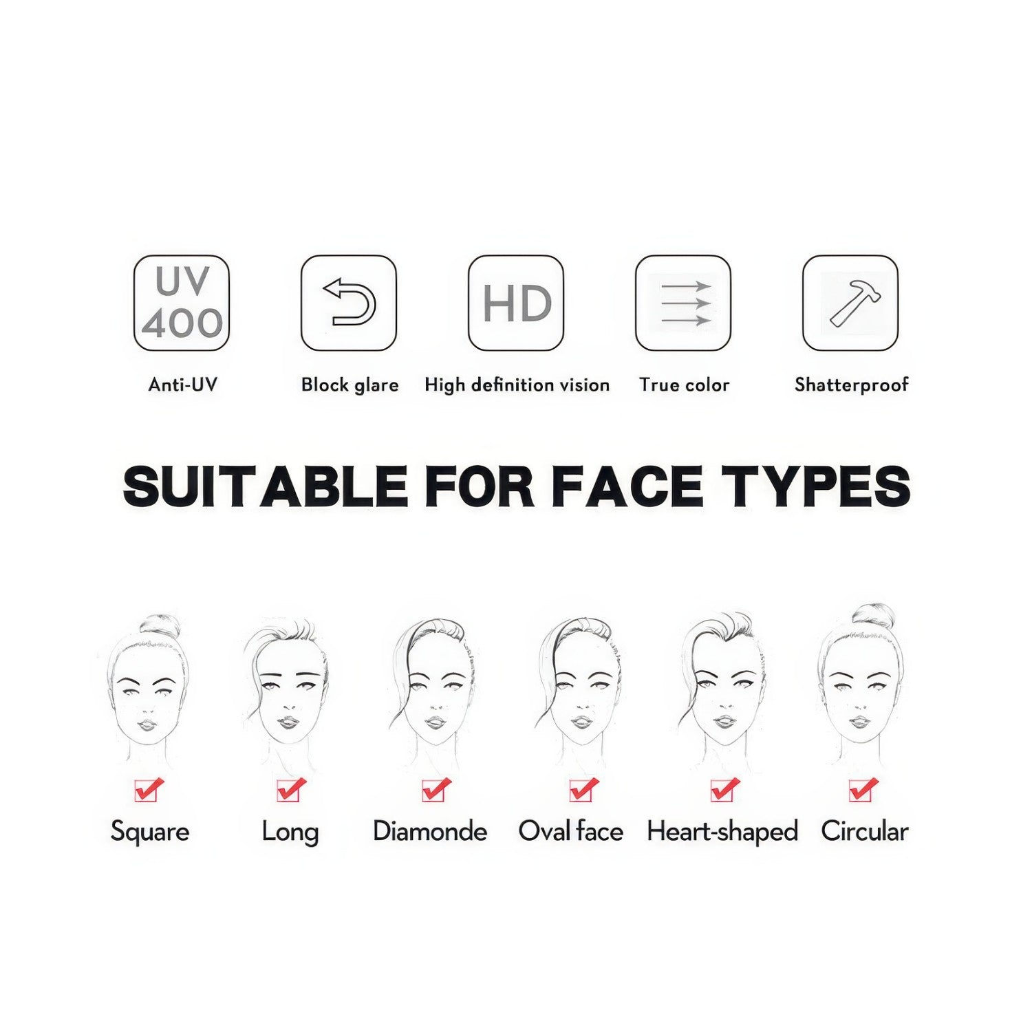 Large Frame Square Sunglasses