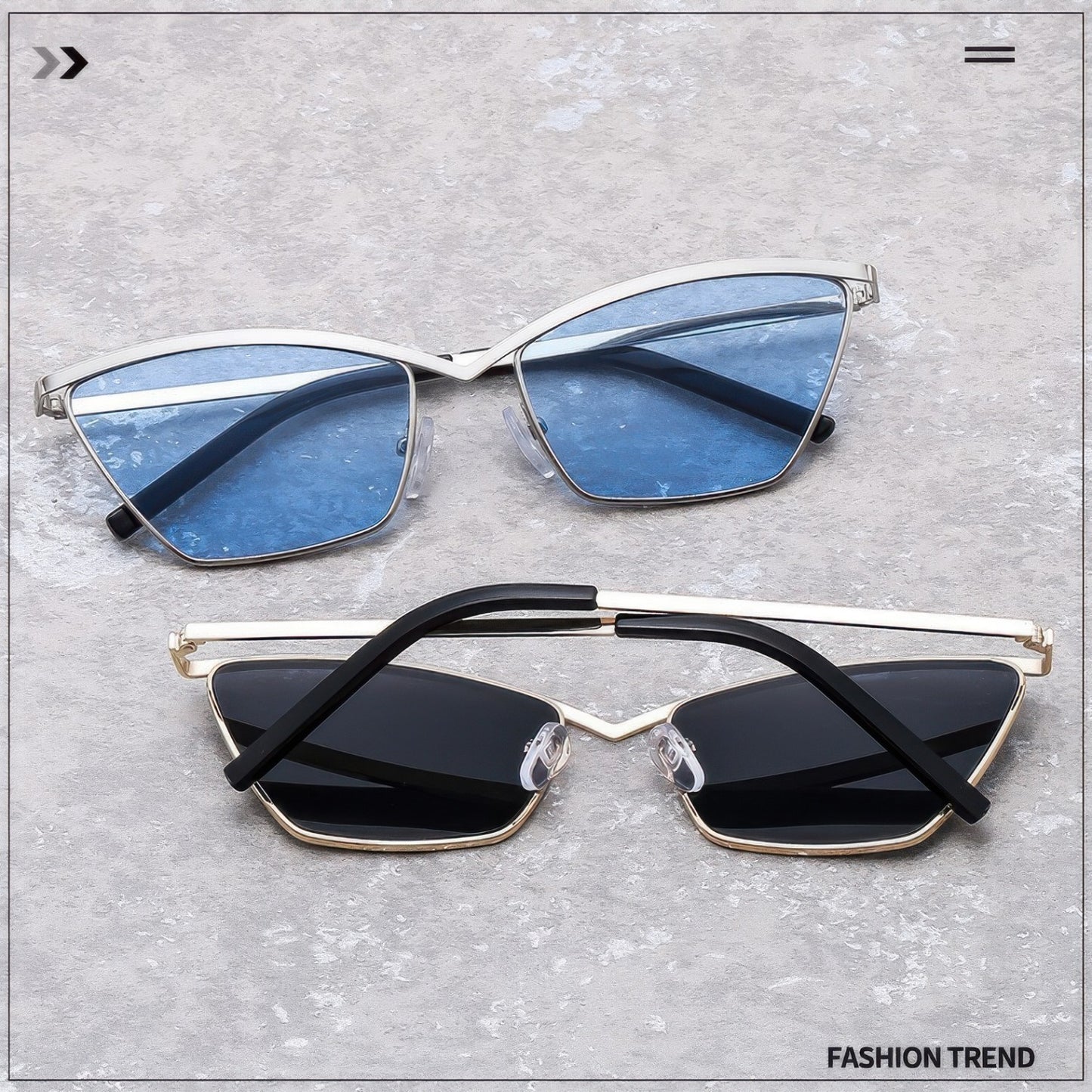 Metal Square Sunglasses Retro Punk UV Protection Eyewear