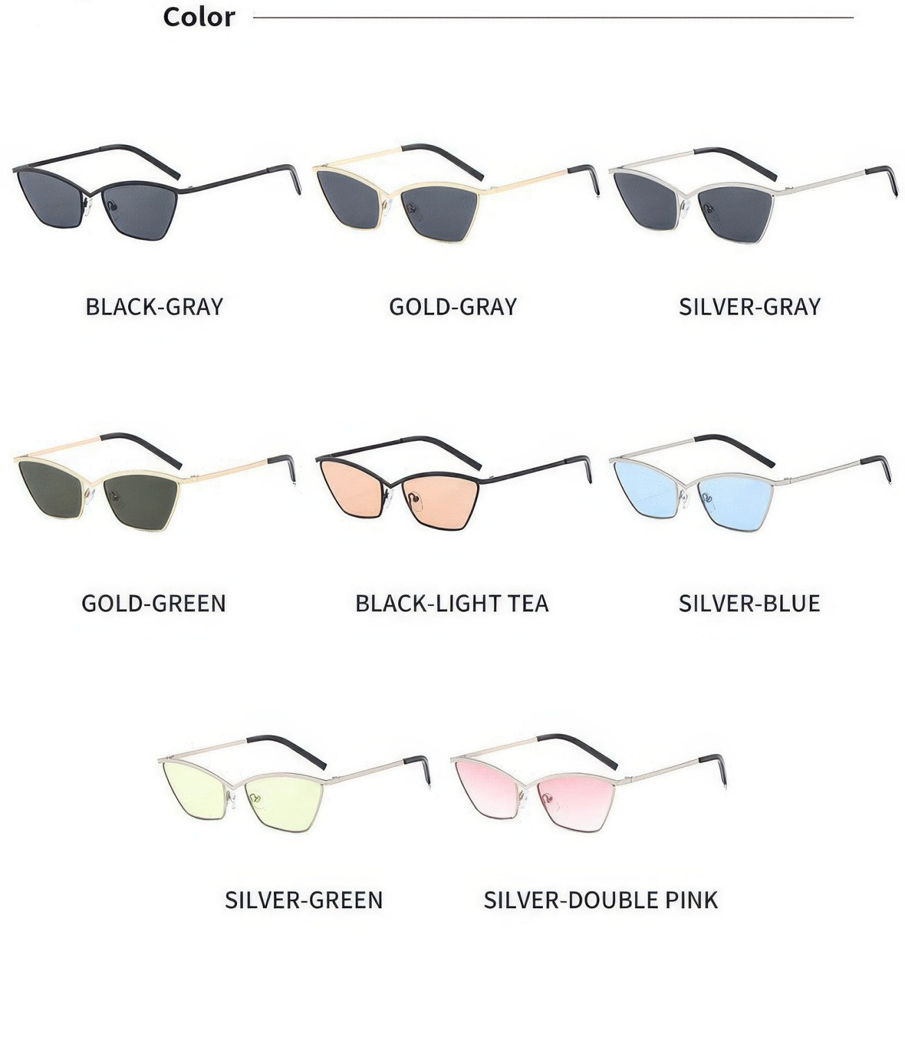 Metal Square Sunglasses Retro Punk UV Protection Eyewear