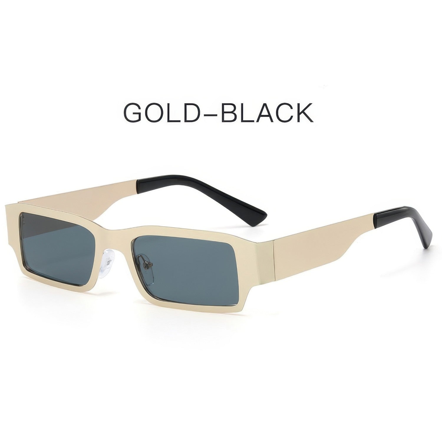 Metal Square Wide Leg Sunglasses Retro Fashion Eyewear