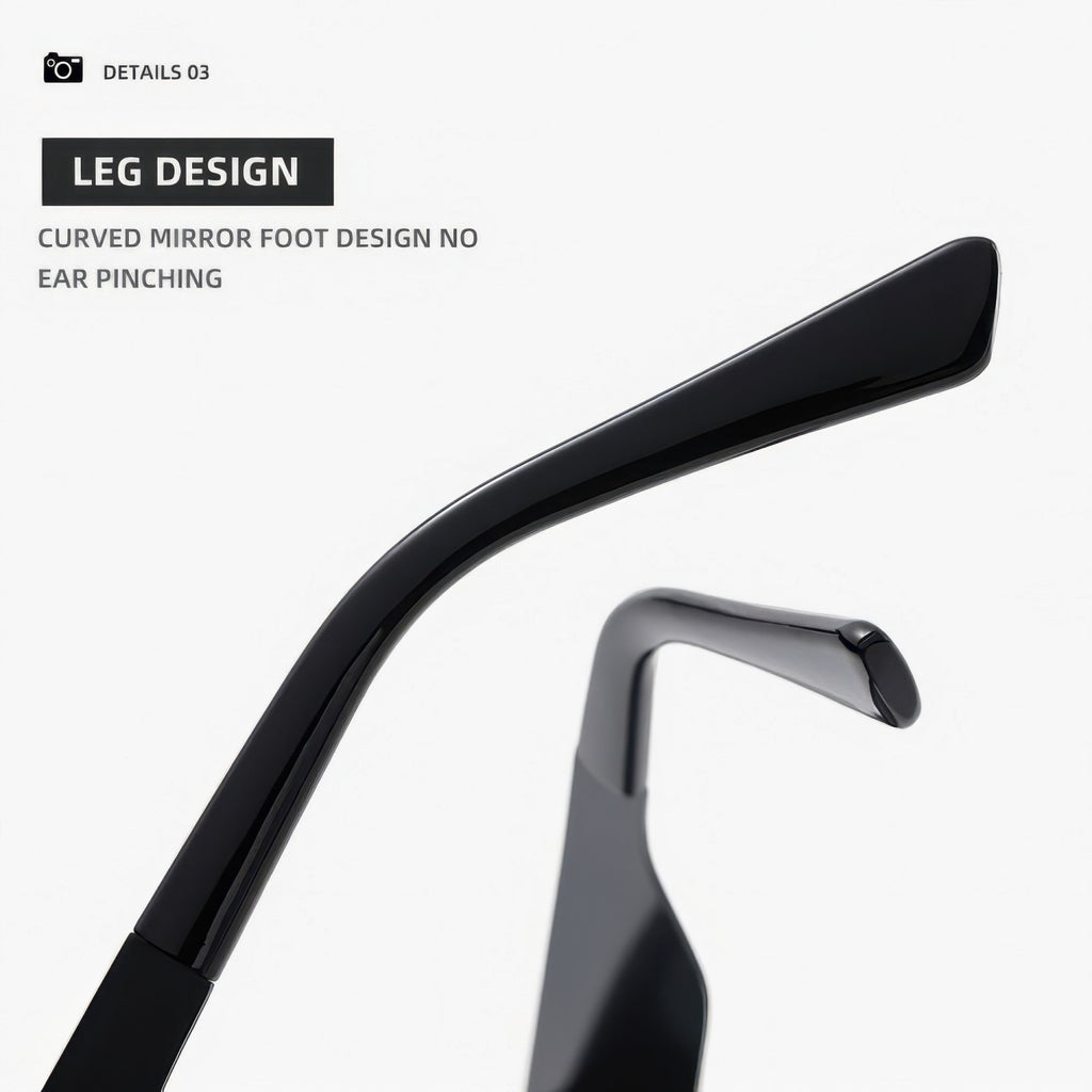 Metal Square Wide Leg Sunglasses Retro Fashion Eyewear