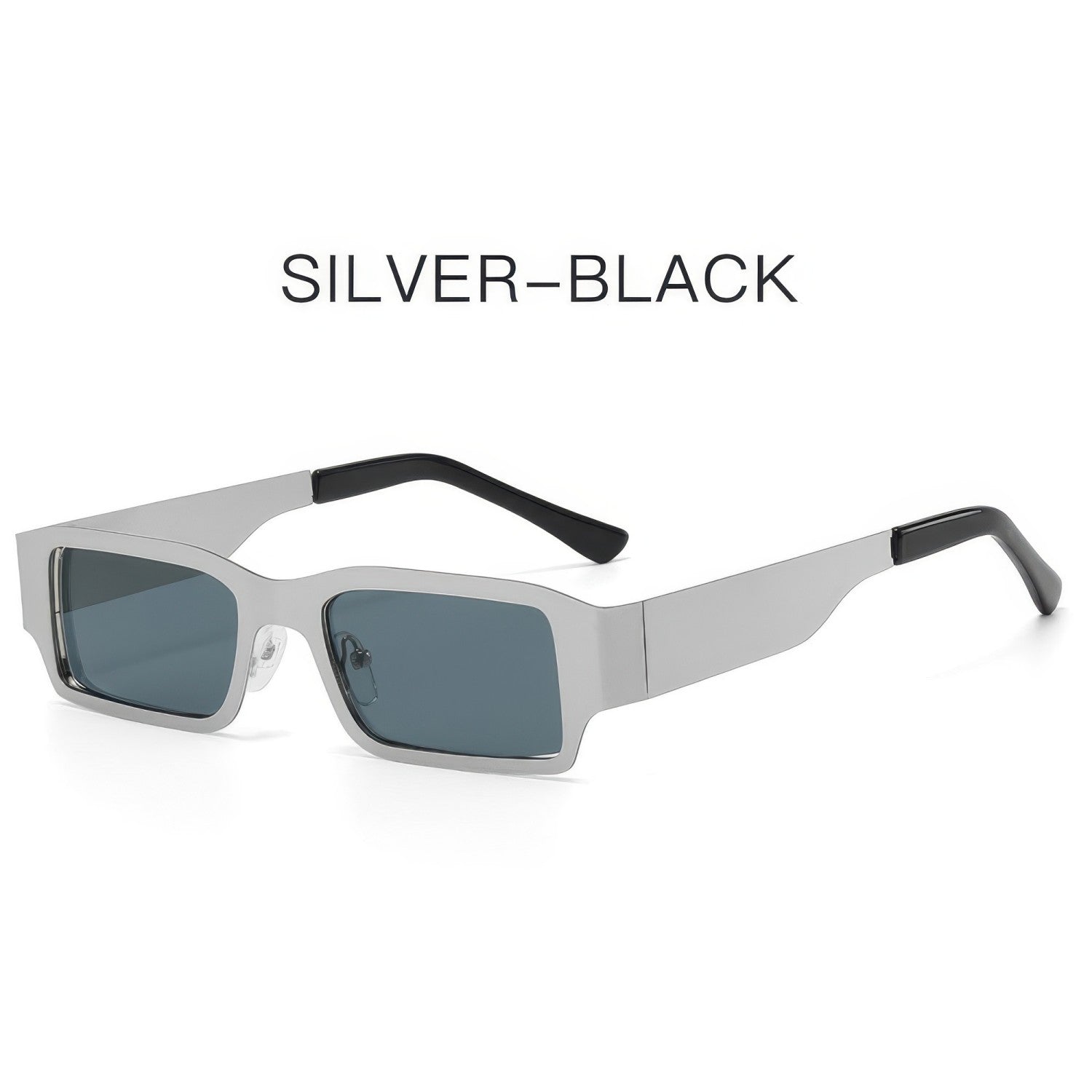 Metal Square Wide Leg Sunglasses Retro Fashion Eyewear