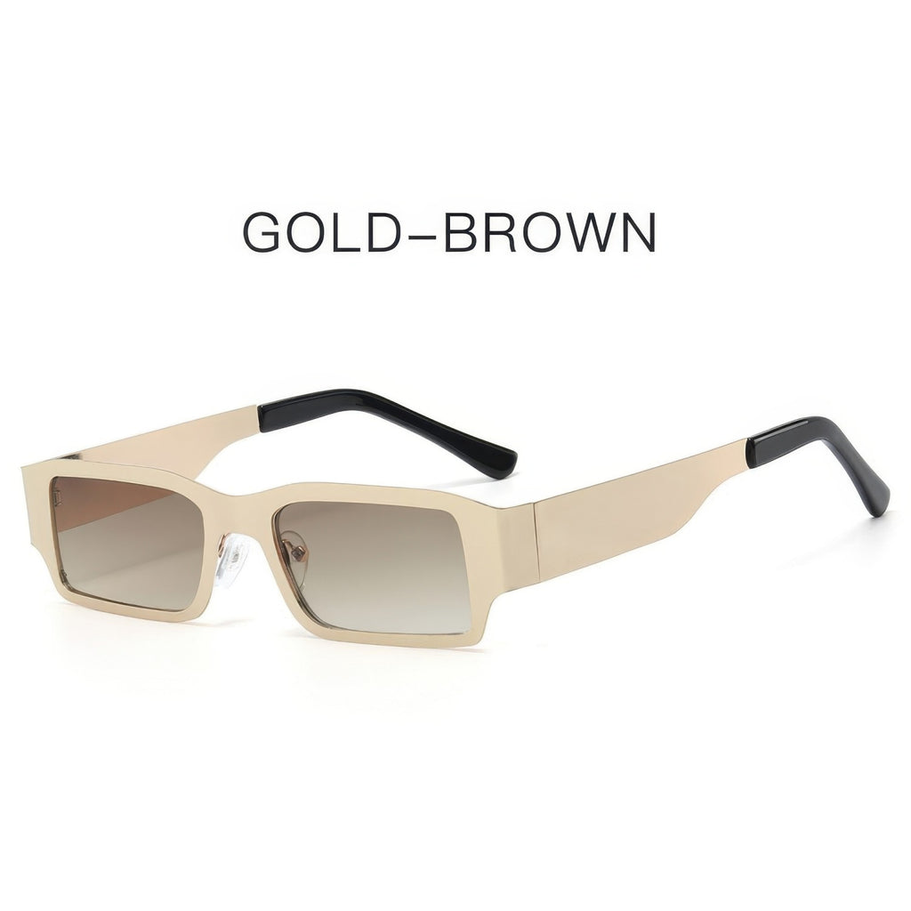 Metal Square Wide Leg Sunglasses Retro Fashion Eyewear
