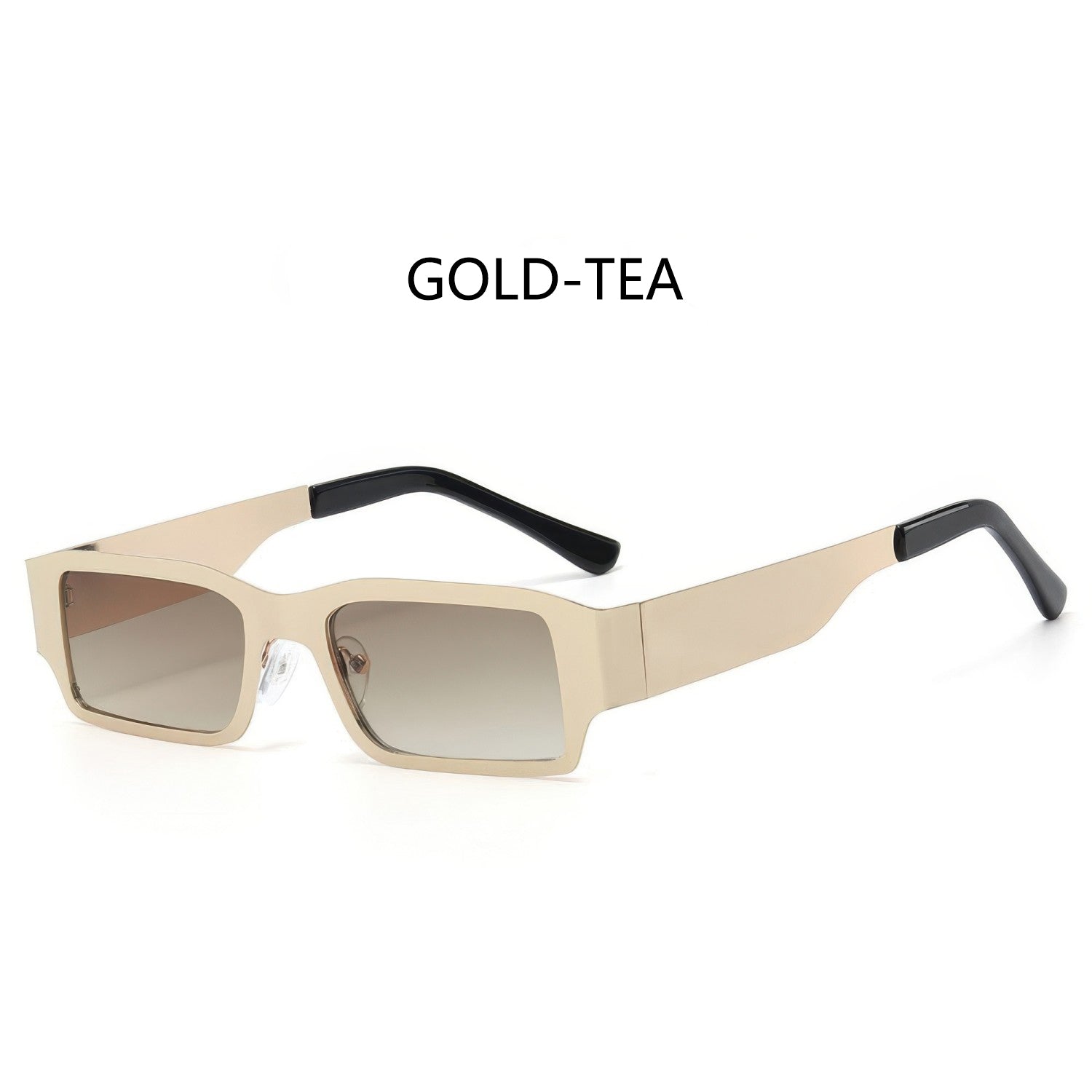 Metal Square Wide Leg Sunglasses Retro Fashion Eyewear