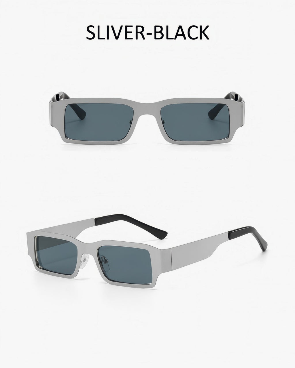 Metal Square Wide Leg Sunglasses Retro Fashion Eyewear