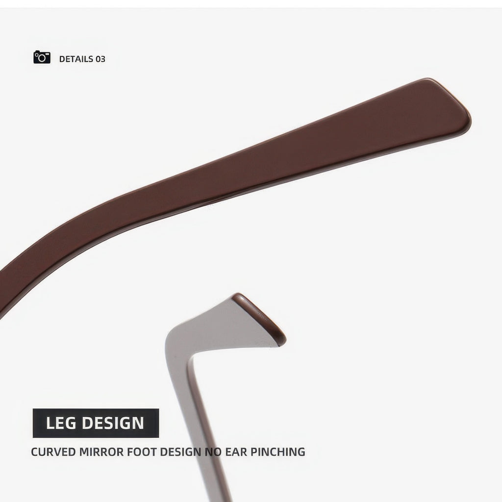 Metal Frame Rimless Wide Legs Cat Eye Sunglasses