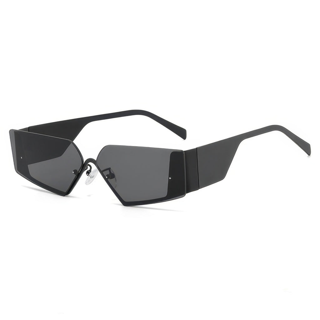 Metal Frame Rimless Wide Legs Cat Eye Sunglasses