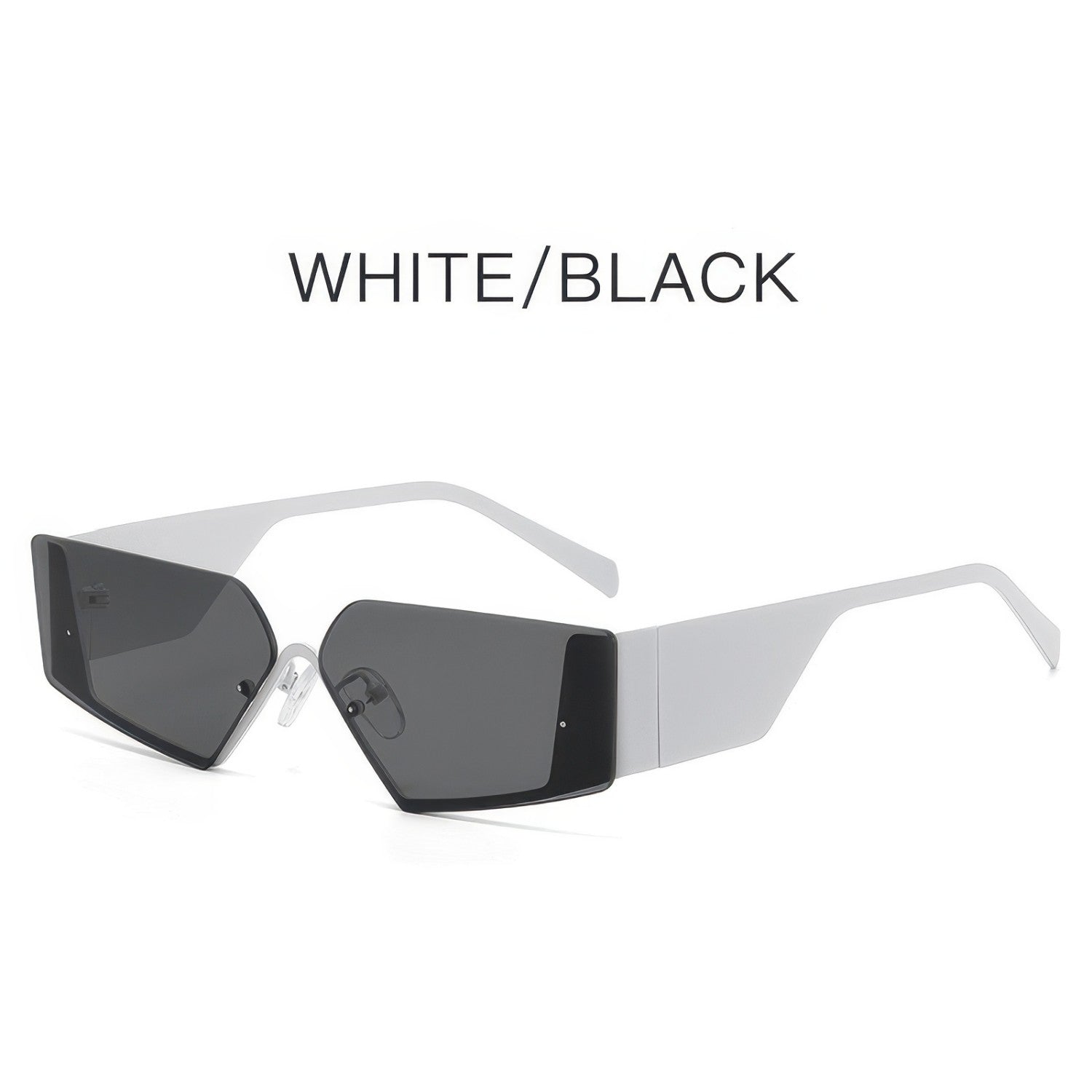 Metal Frame Rimless Wide Legs Cat Eye Sunglasses