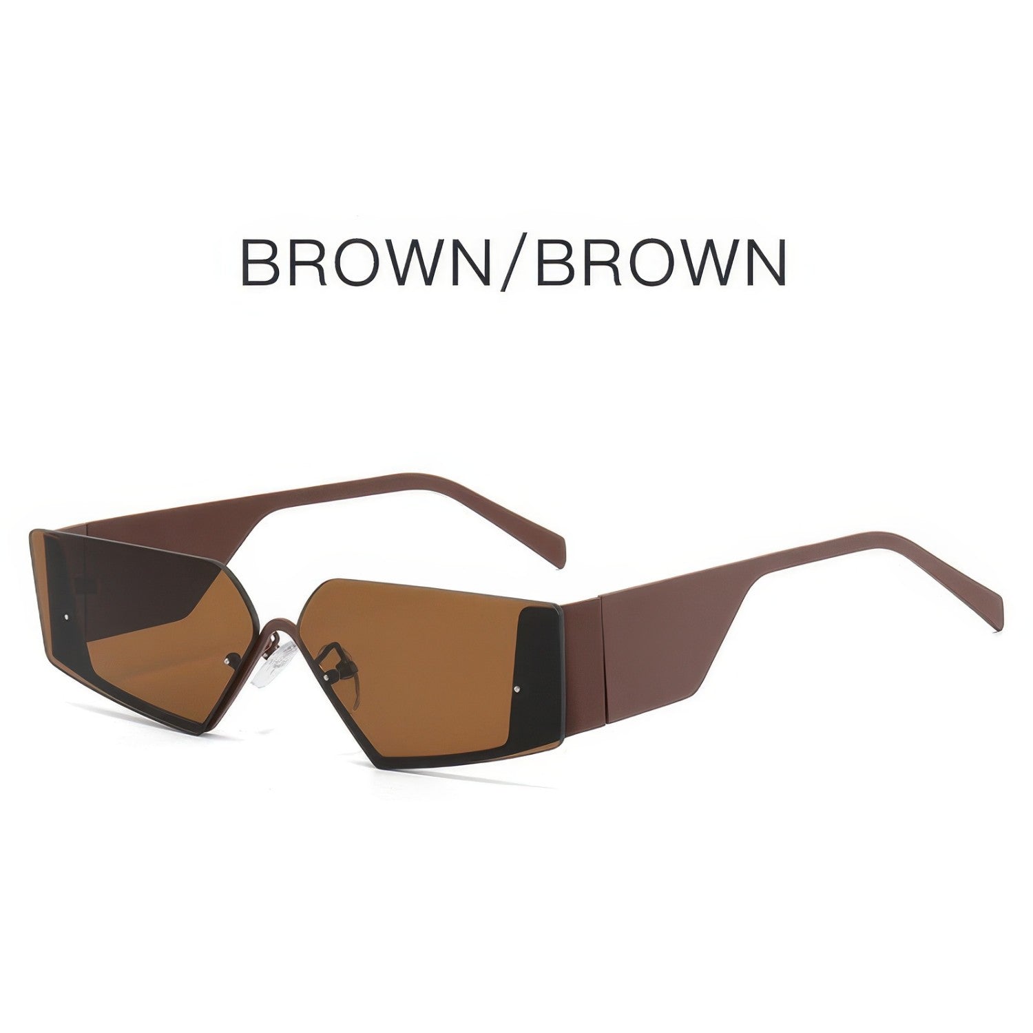 Metal Frame Rimless Wide Legs Cat Eye Sunglasses