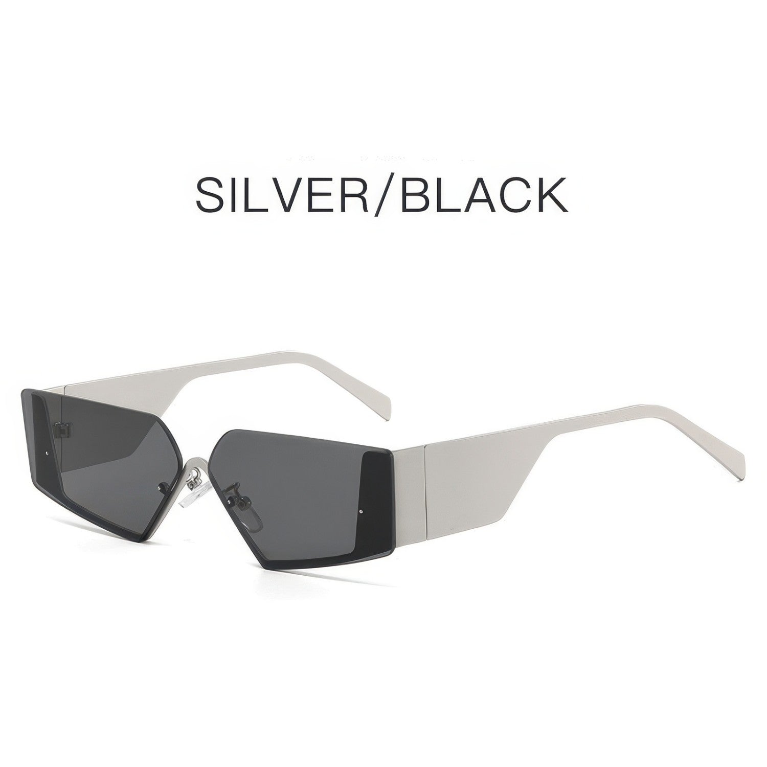 Metal Frame Rimless Wide Legs Cat Eye Sunglasses