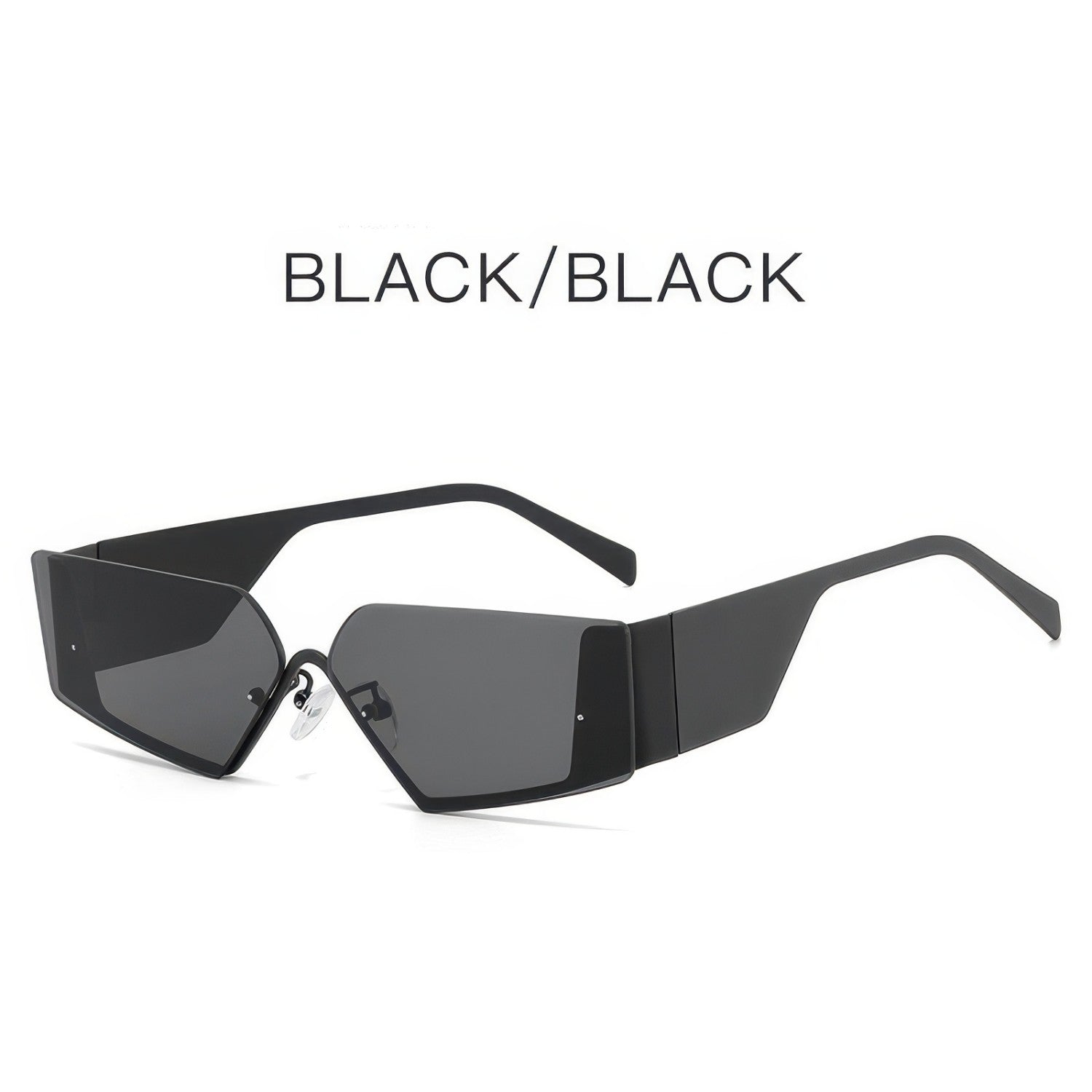 Metal Frame Rimless Wide Legs Cat Eye Sunglasses