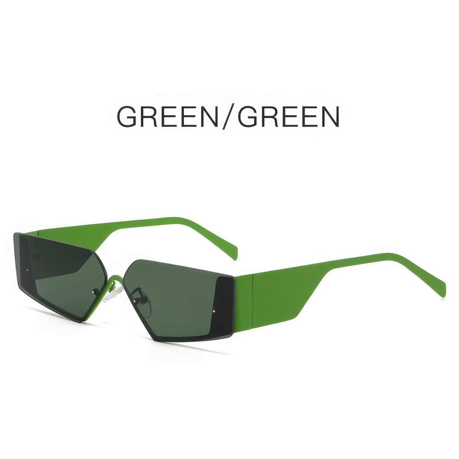 Metal Frame Rimless Wide Legs Cat Eye Sunglasses