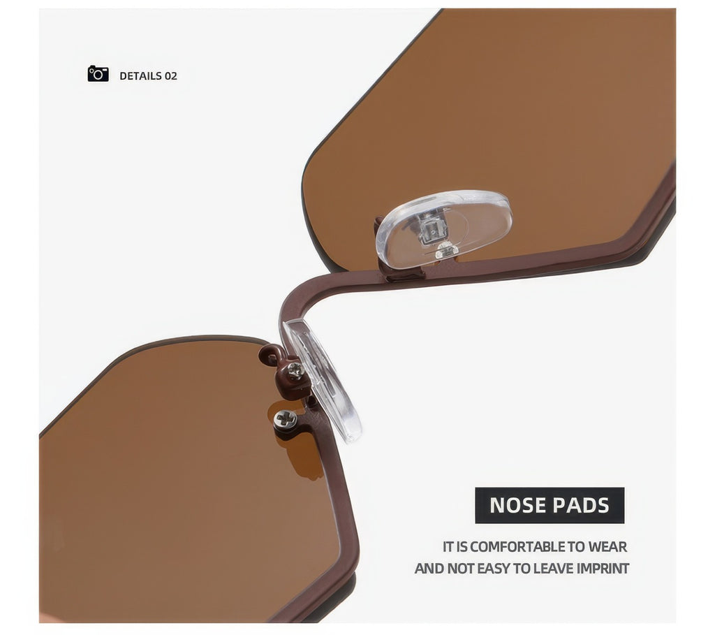 Metal Frame Rimless Wide Legs Cat Eye Sunglasses