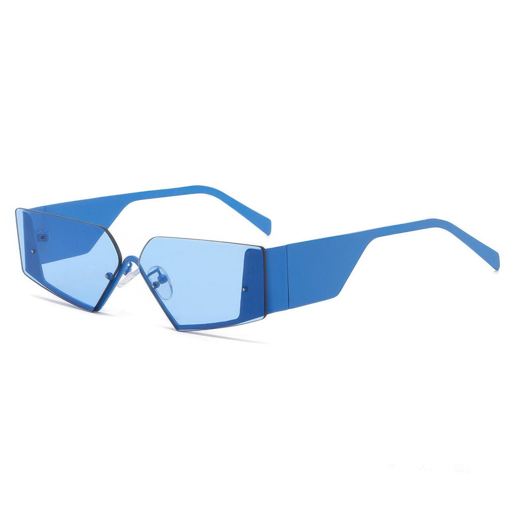 Metal Frame Rimless Wide Legs Cat Eye Sunglasses