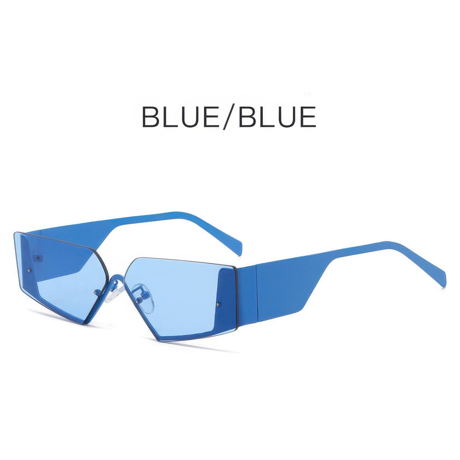 Metal Frame Rimless Wide Legs Cat Eye Sunglasses