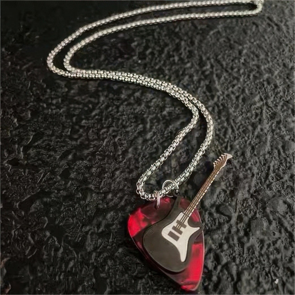 Punk Rock Guitar Pick Necklace