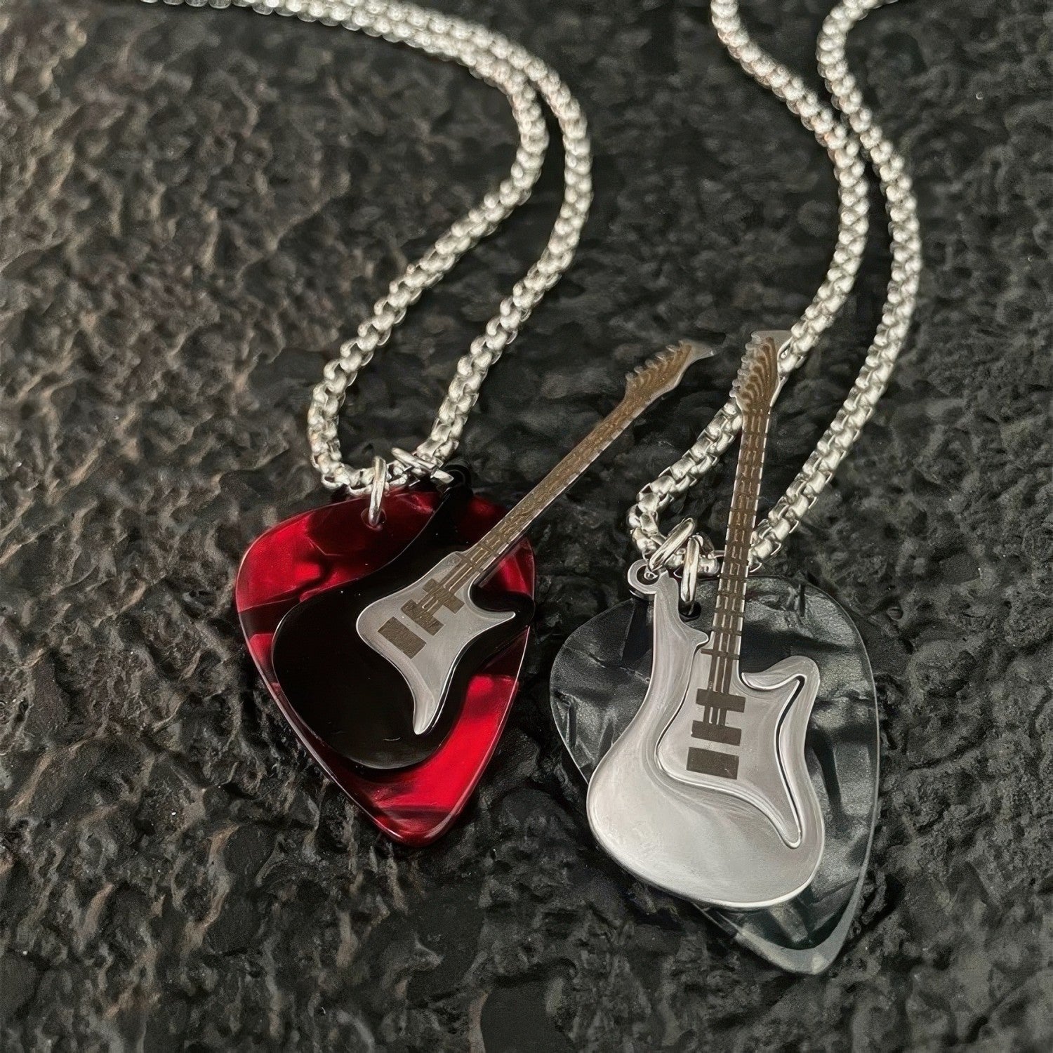 Punk Rock Guitar Pick Necklace