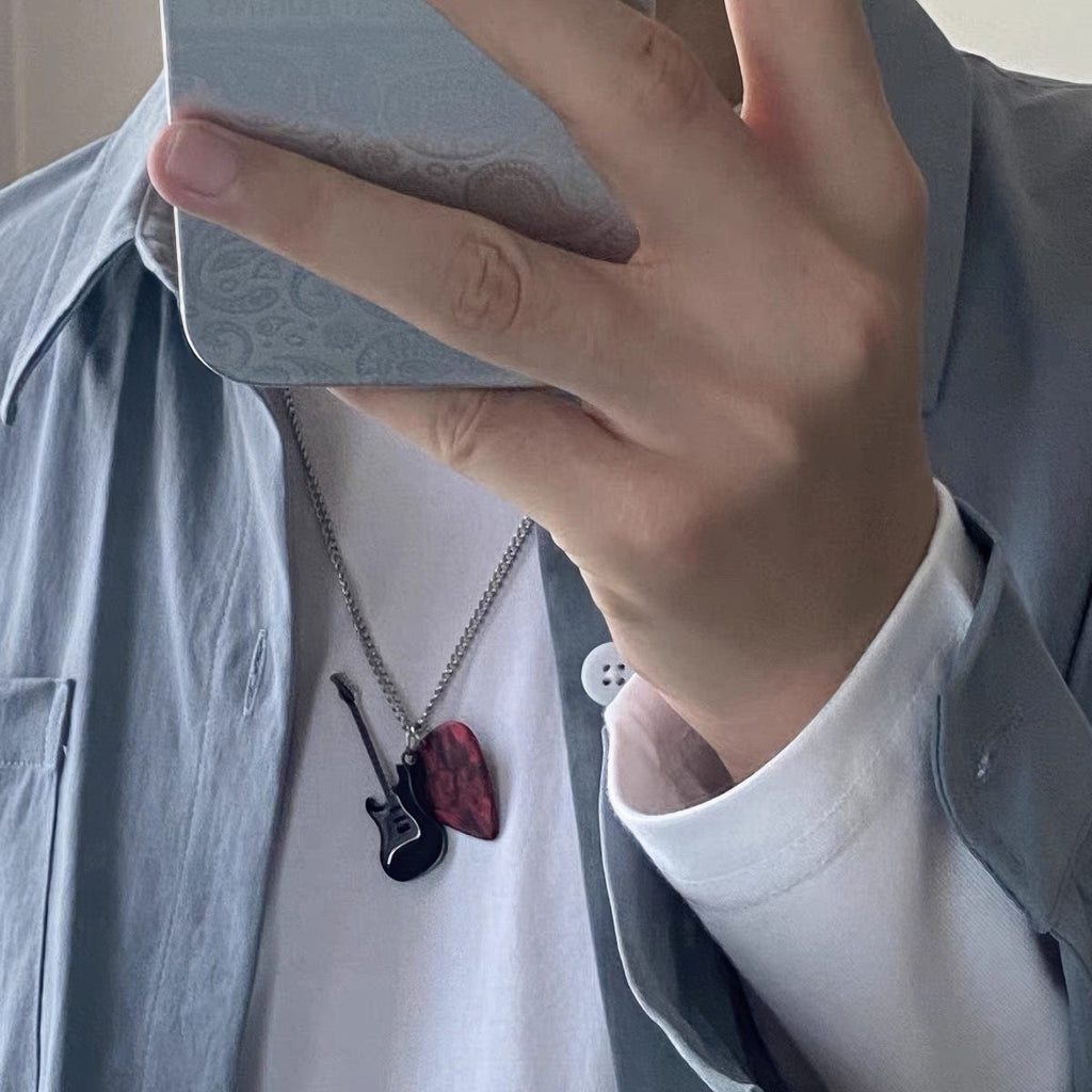 Punk Rock Guitar Pick Necklace