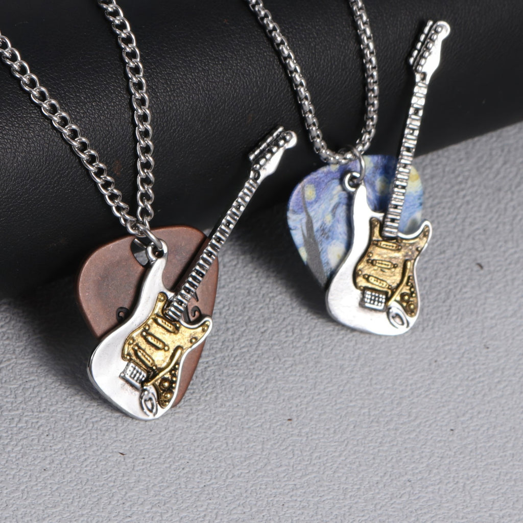 Retro Electric Guitar Pick Necklace