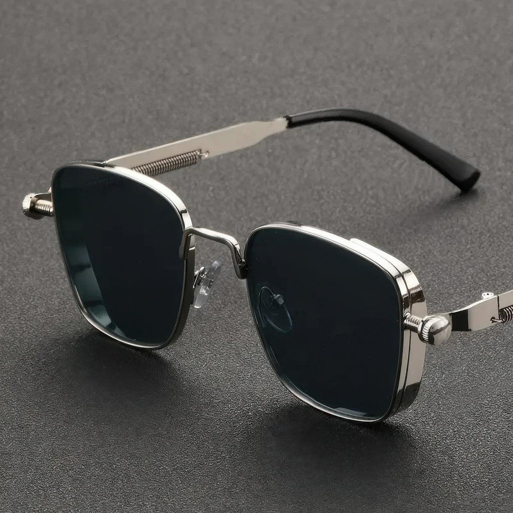Retro Square Steampunk Metal Sunglasses