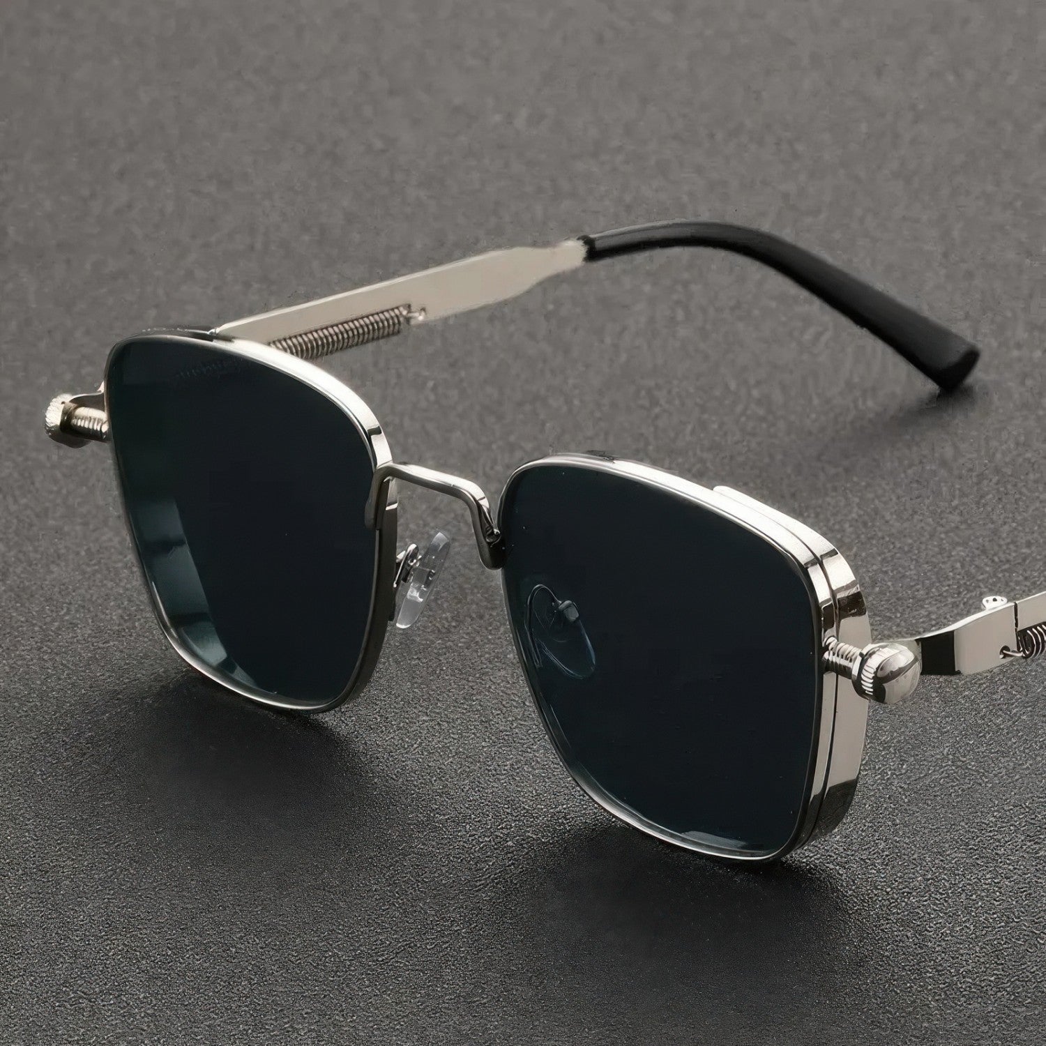 Retro Square Steampunk Metal Sunglasses