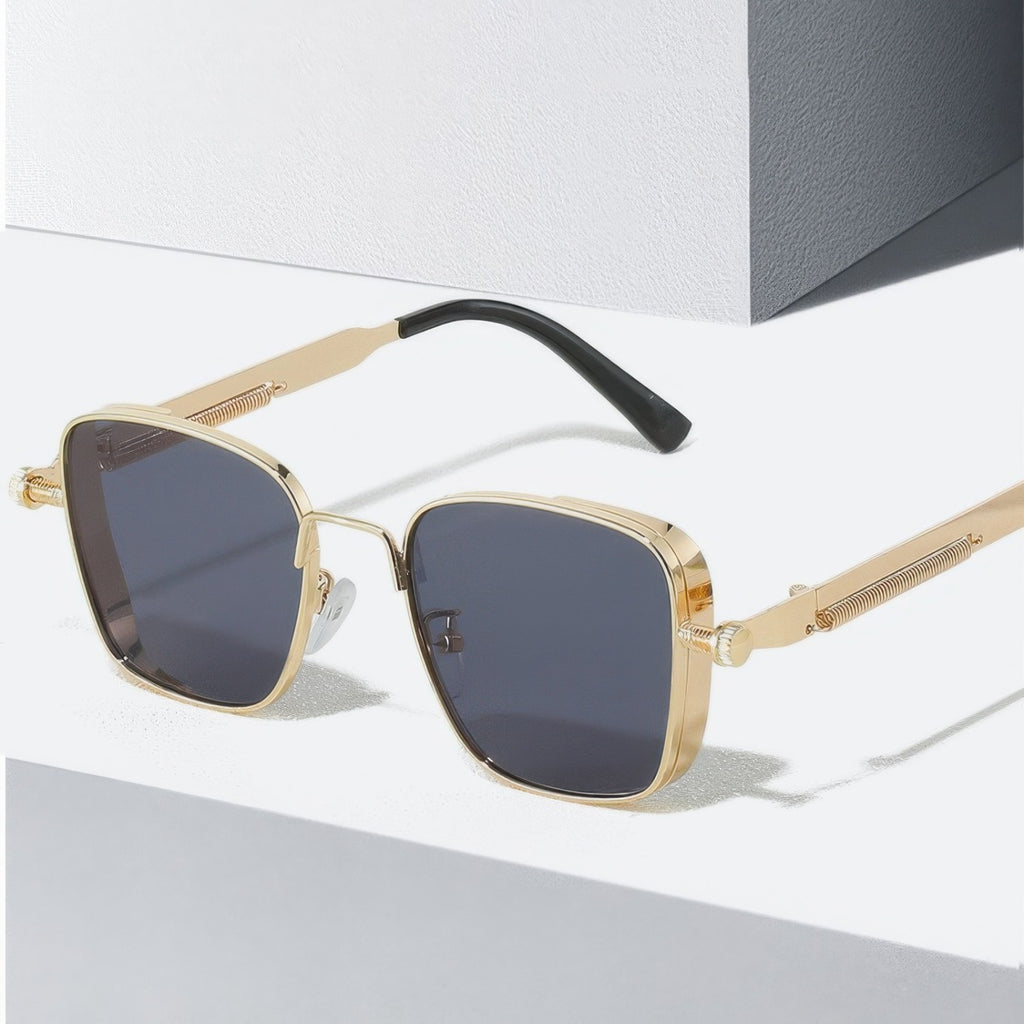 Retro Square Steampunk Metal Sunglasses
