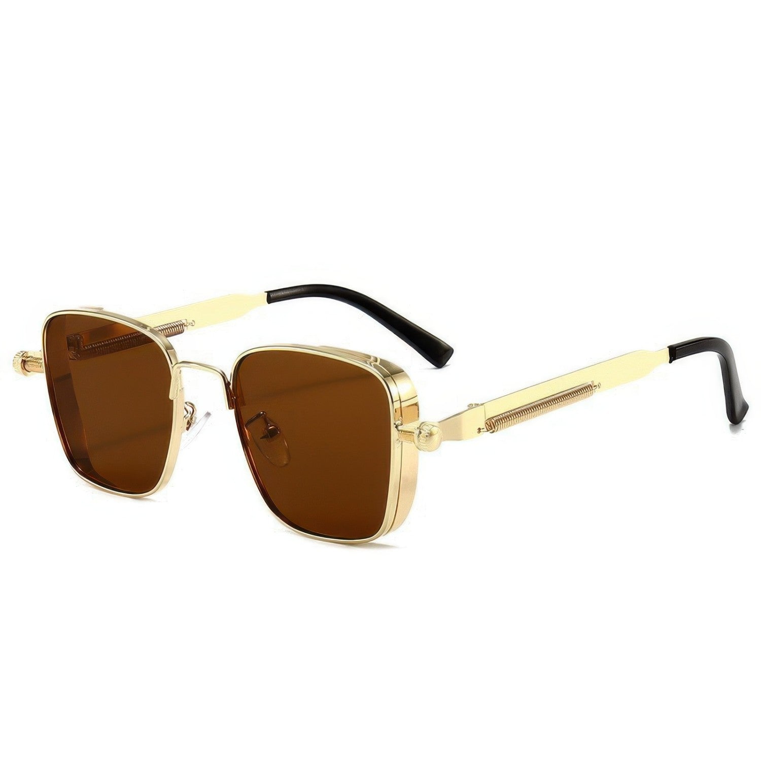 Retro Square Steampunk Metal Sunglasses