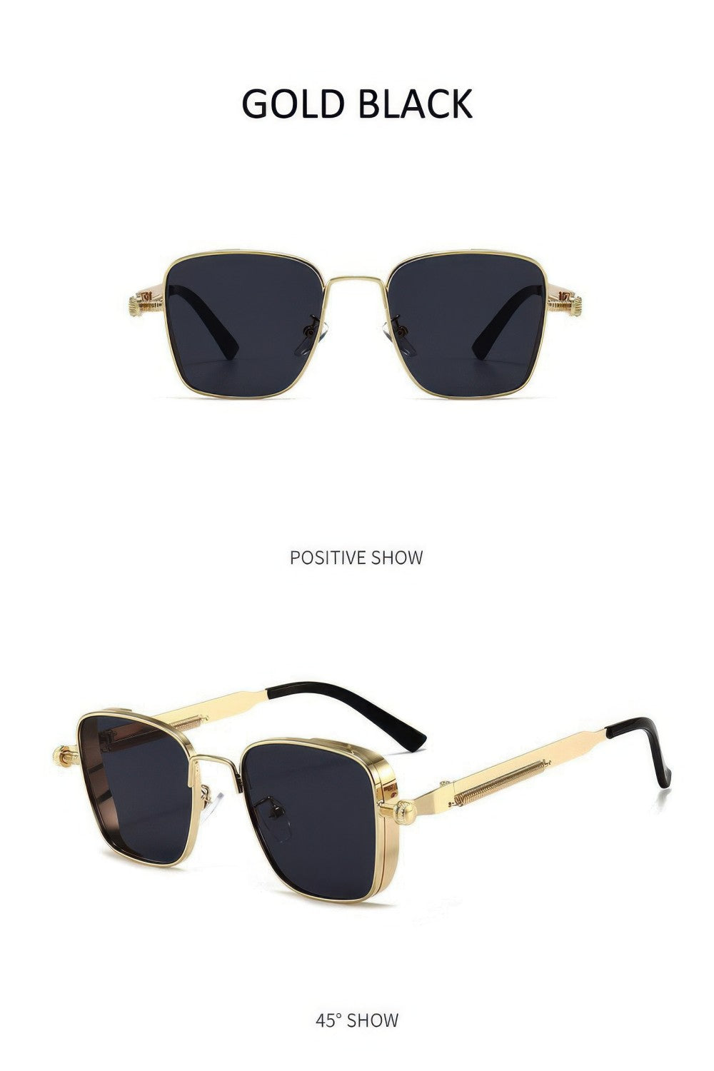 Retro-Square-Steampunk-Metal-Sunglasses--Unisex-Eyewear-Corlor-Gold-Black