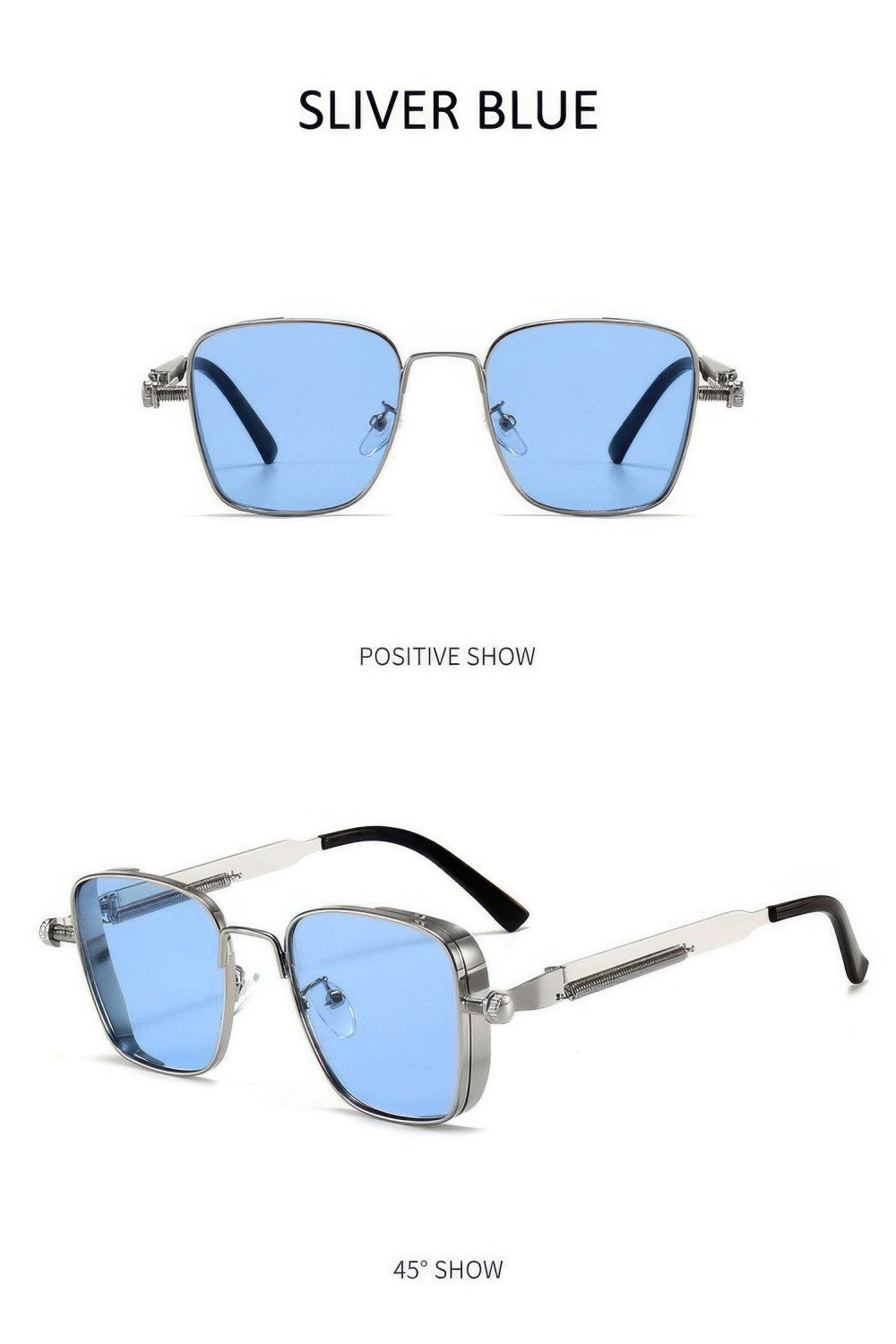 Retro-Square-Steampunk-Metal-Sunglasses--Unisex-Eyewear-Corlor-Sliver-Blue