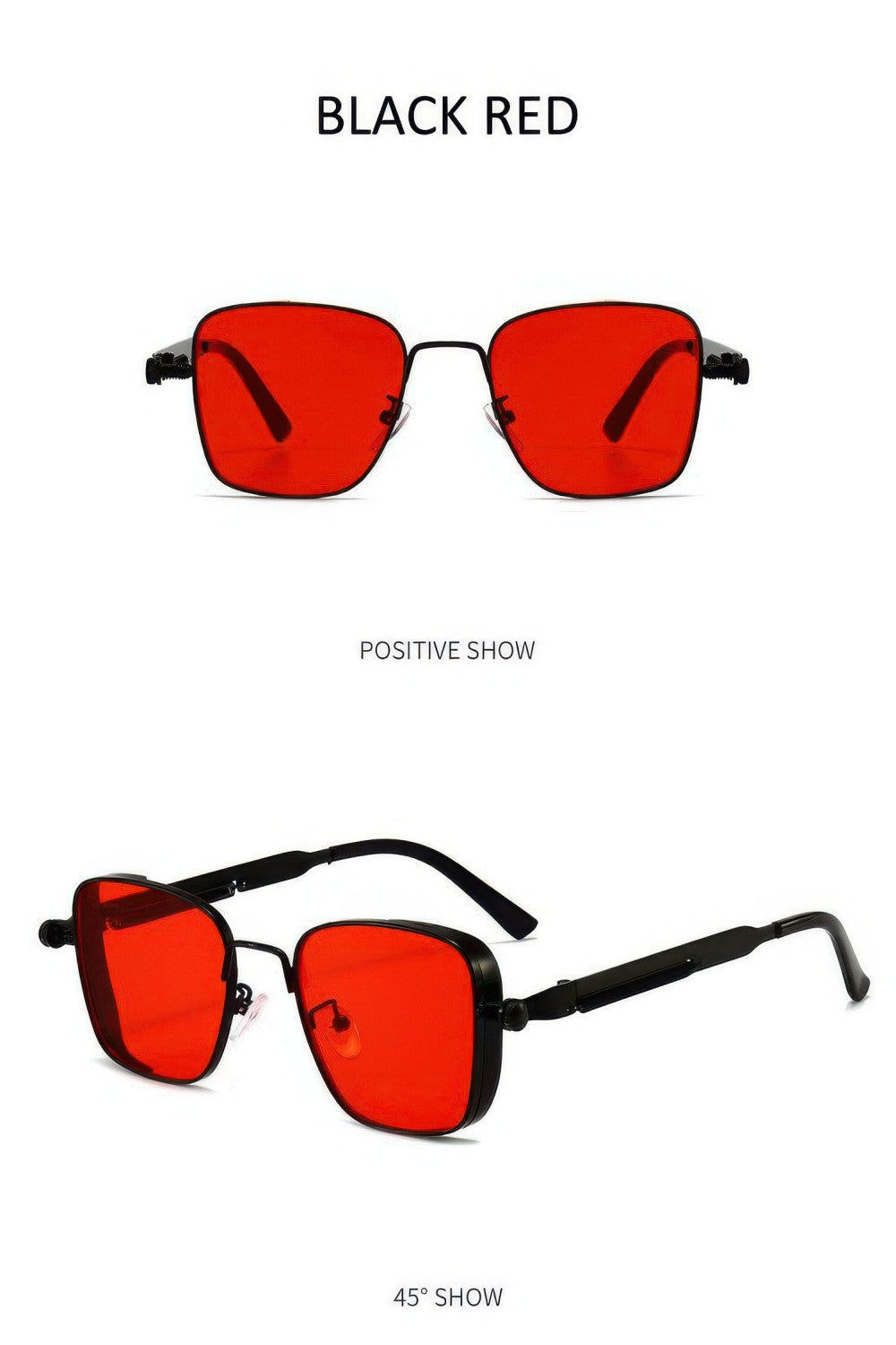 Retro-Square-Steampunk-Metal-Sunglasses--Unisex-Eyewear-Corlor-Black-Red