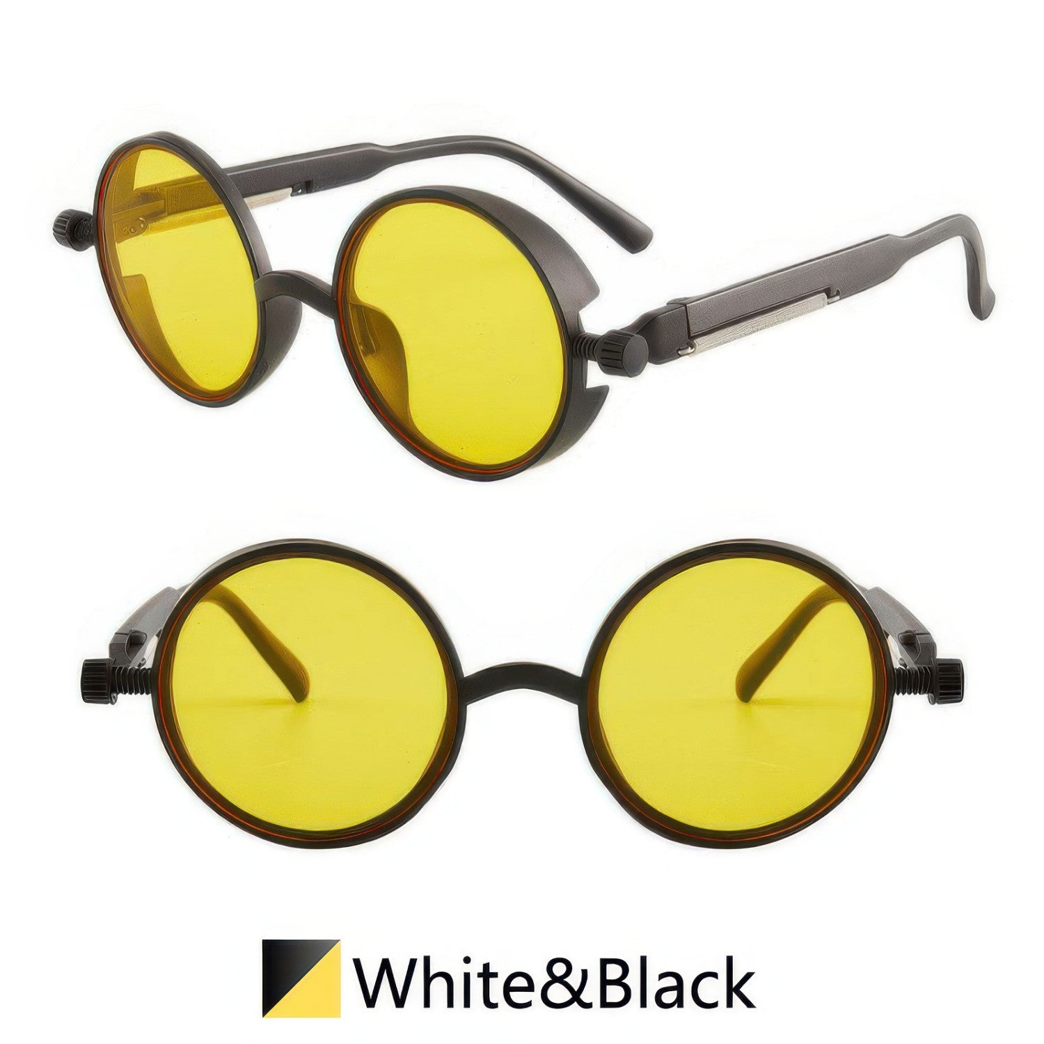 Round Funny Glasses Retro Steampunk PC Eyewear