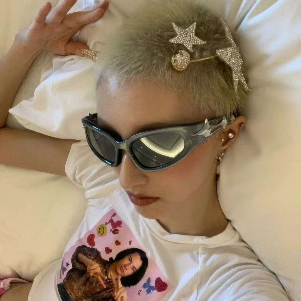 Cyber Futuristic Punk Star Sunglasses