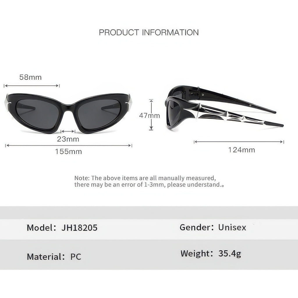 Cyber Futuristic Punk Star Sunglasses