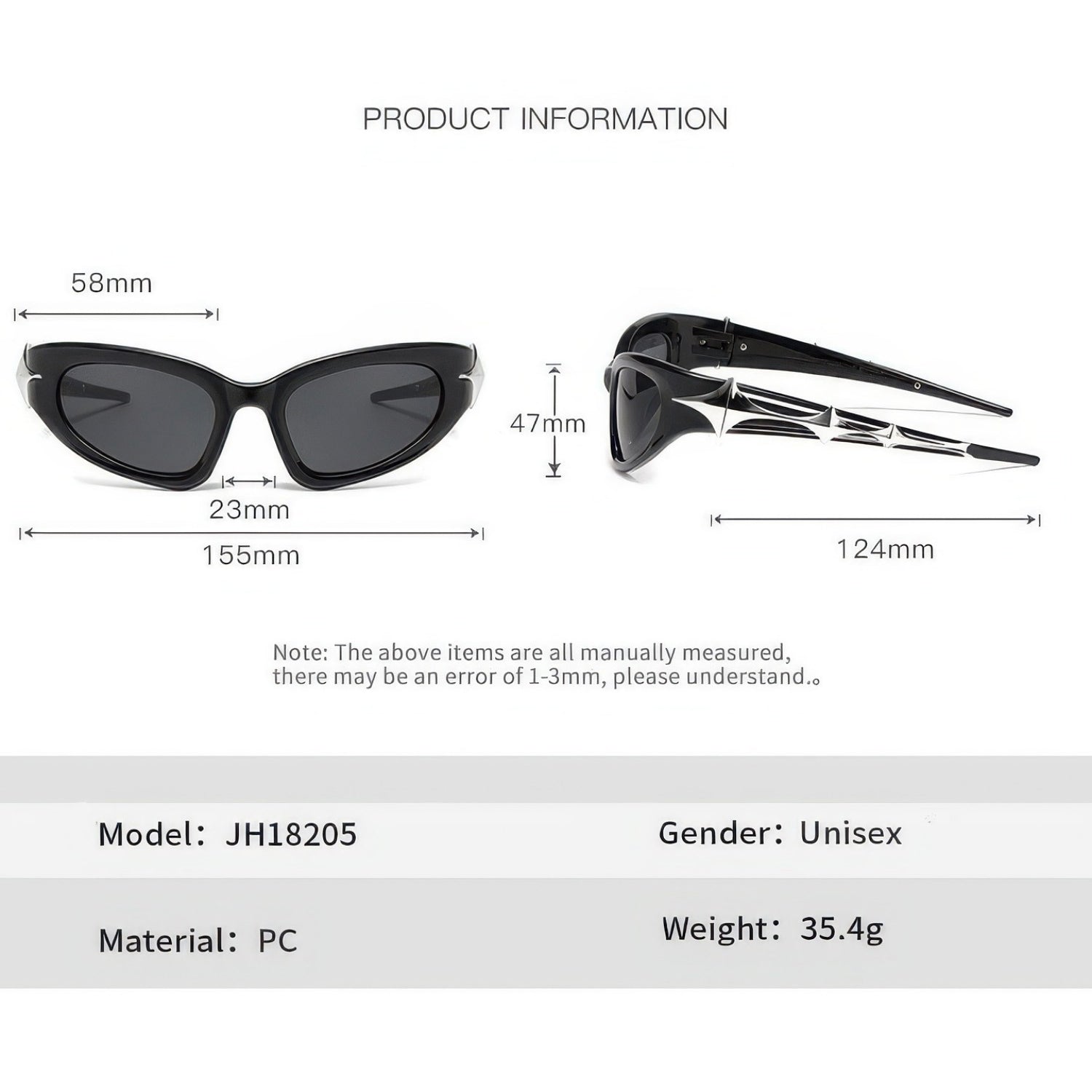 Cyber Futuristic Punk Star Sunglasses