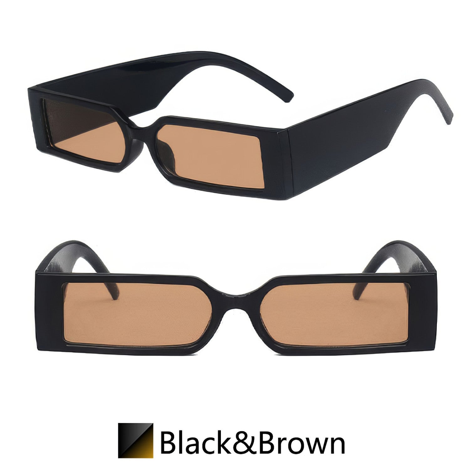 Cyber Nightclub Rectangle Sunglasses Trendy Cool Eyewear