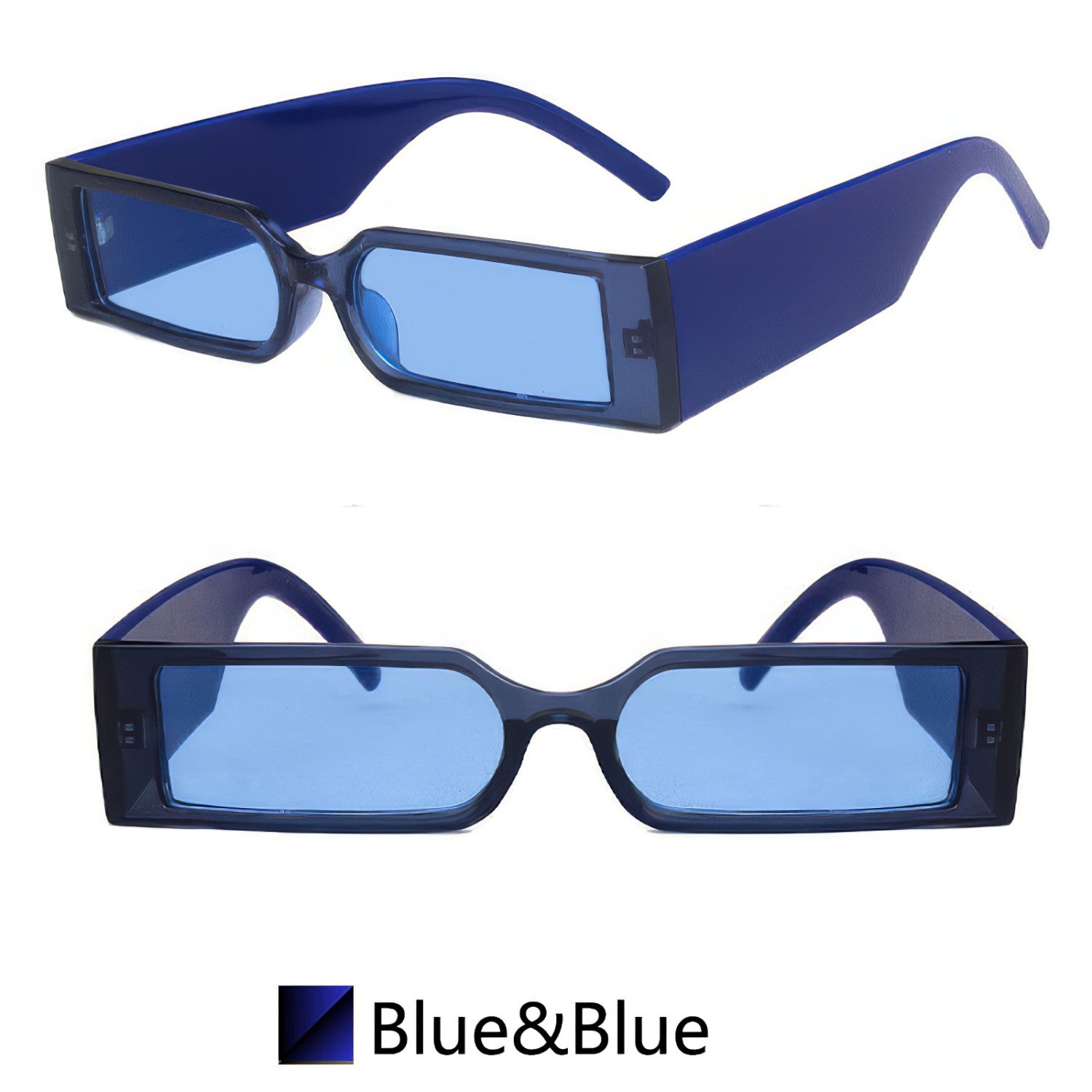 Cyber Nightclub Rectangle Sunglasses Trendy Cool Eyewear