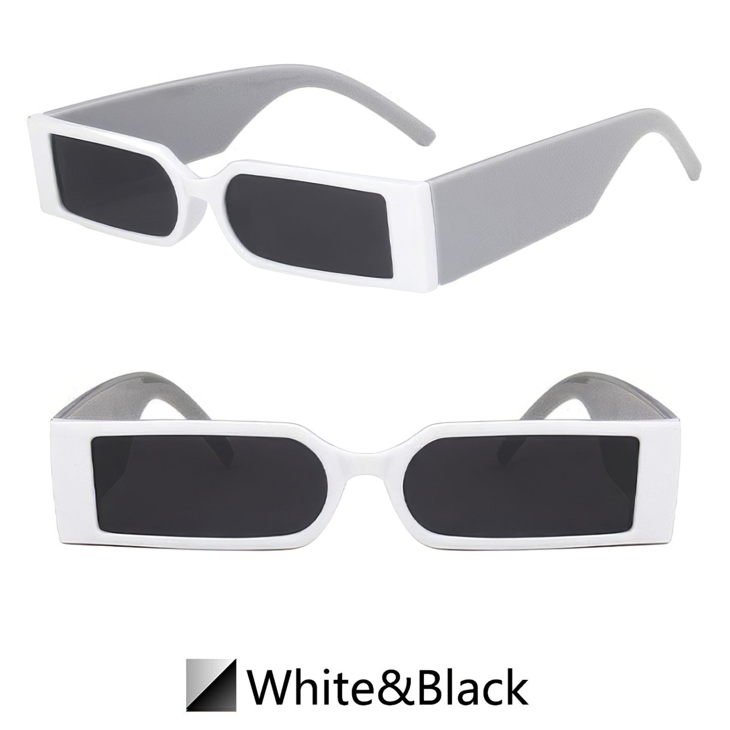 Cyber Nightclub Rectangle Sunglasses Trendy Cool Eyewear