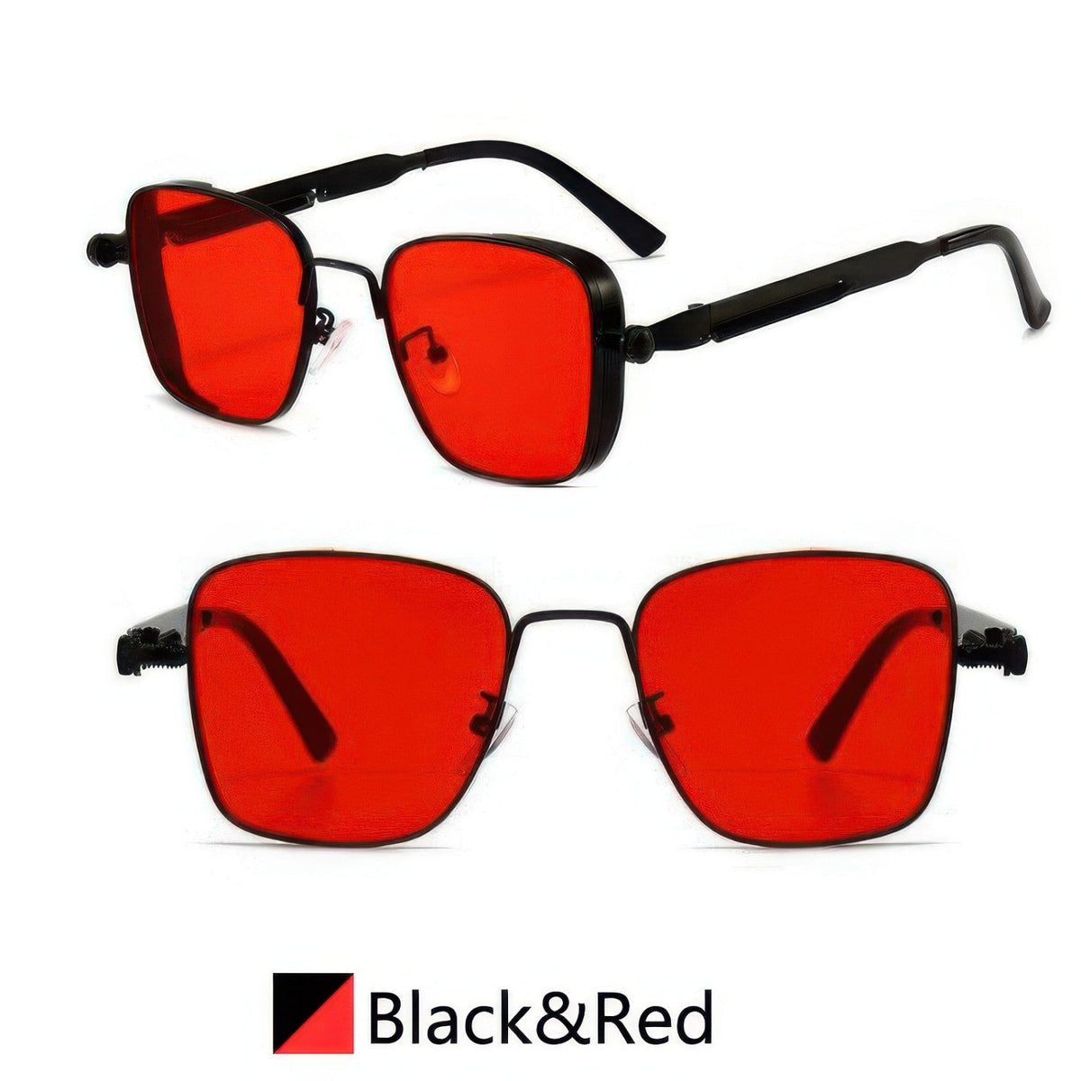 Retro Square Steampunk Metal Sunglasses
